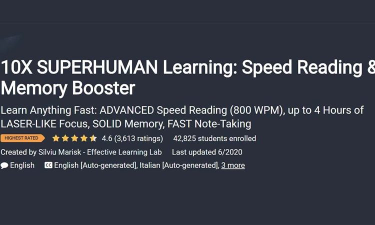 10X SUPERHUMAN Learning Speed Reading & Memory Booster