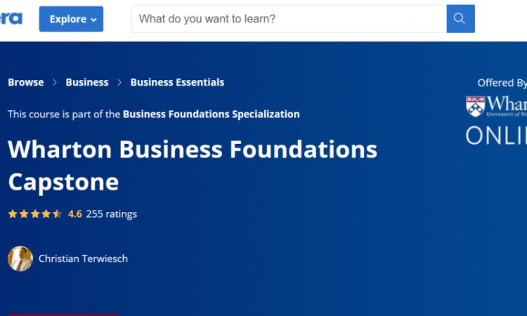 Wharton Business Foundations Capstone