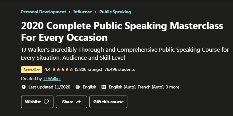 2020 Complete Public Speaking Masterclass For Every Occasion