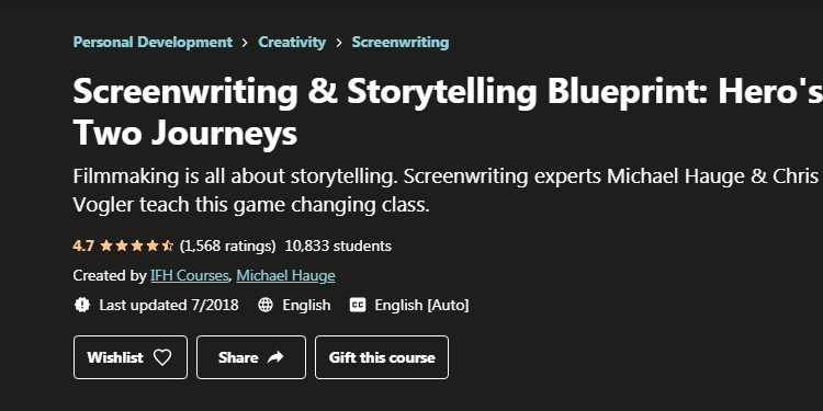 Screenwriting & Storytelling Blueprint Hero's Two Journeys