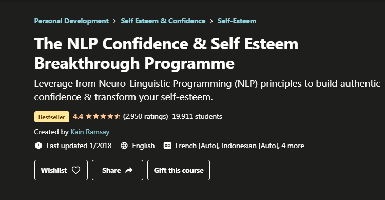 The NLP Confidence & Self Esteem Breakthrough Programme